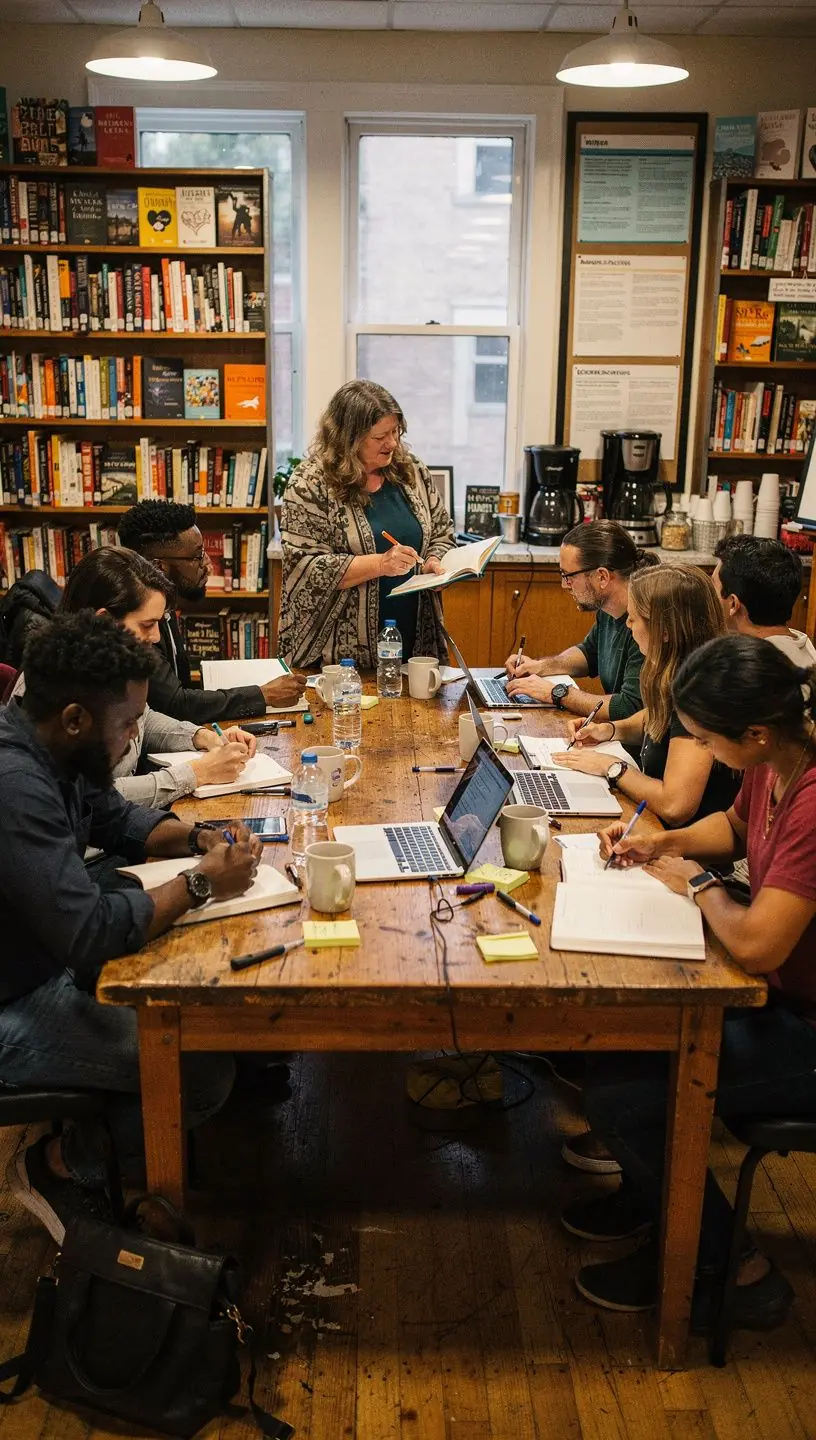 StЕЇl s autogramiГЎdou, kde autor podepisuje knihy svГЅm fanouЕЎkЕЇm.