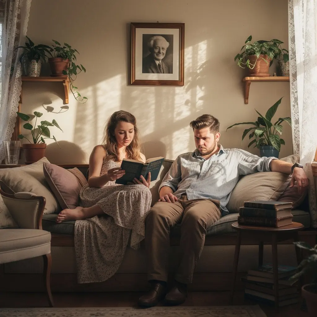 Kreativní prostor s pohodlnými místy k sezení pro návštěvníky.